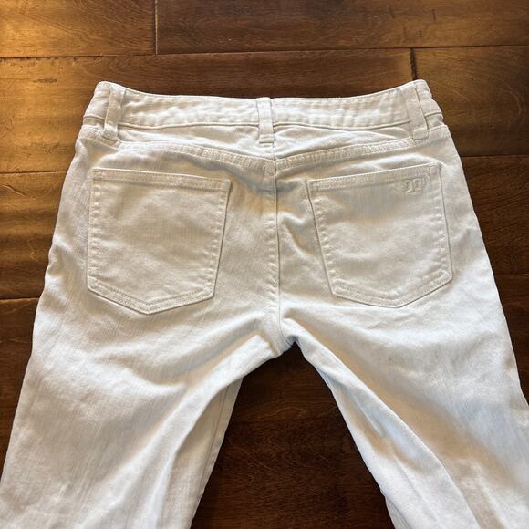 Tory Burch Mid Rise Alexa Cropped Skinny Jeans Denim White Women's Size 26 - Picture 5 of 11